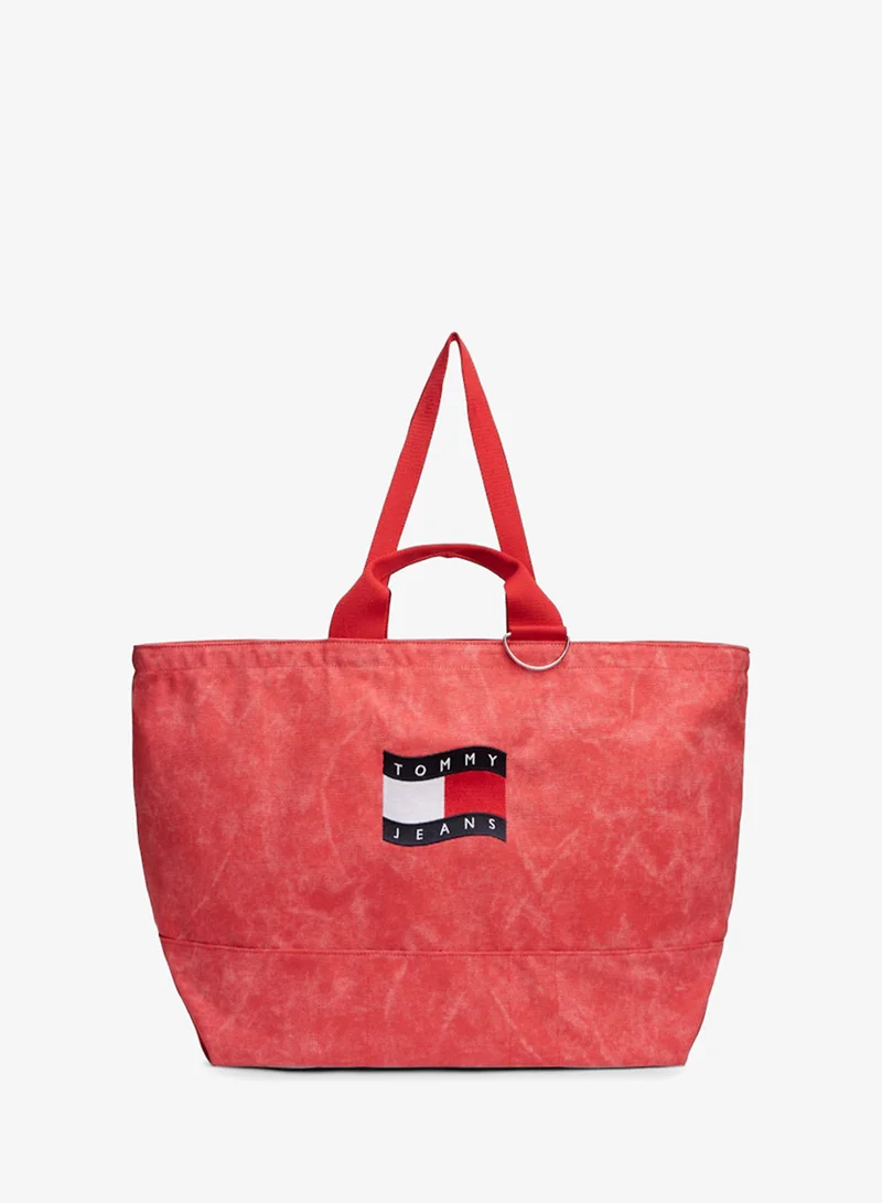 TOMMY JEANS Wavy Flag Canvas Tote Bag